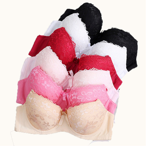 BRZFMRVL double push up bra big size small chest student lace bra summer thin cup massage cup sexy bras for women 34-40 A B ► Photo 1/6
