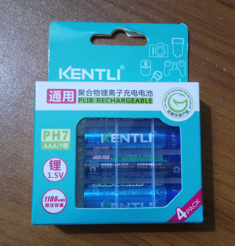 KENTLI  1.5v 1180mWh AAA rechargeable Li-polymer li-ion polymer lithium battery ► Photo 1/2