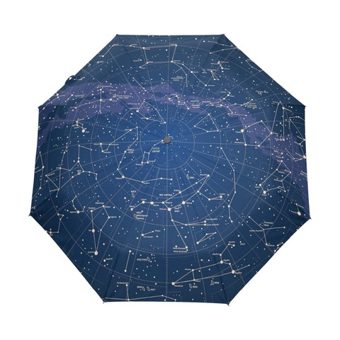 2022 Creative Automatic 12 Constellation Universe Galaxy Space Stars Umbrella Star Map Starry Sky Folding Umbrella for Women ► Photo 1/5