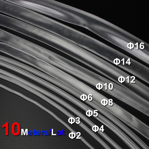 10Meter/Lot Clear Heat Shrink Tube Transparent Set 2MM 3MM 4MM 5MM 6MM 8MM 10MM 12MM 14MM 16MM HeatShrink Tubing Cable Sleeve ► Photo 1/6