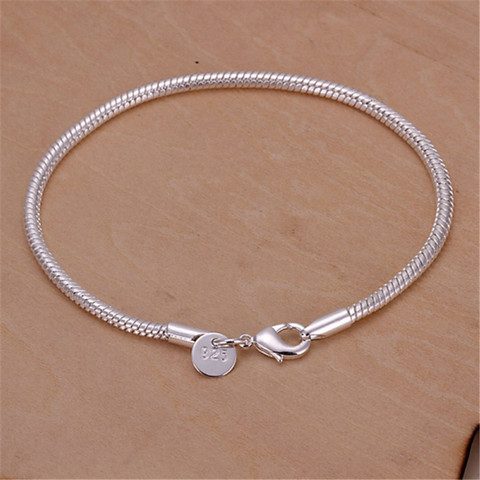 silver color 3MM snake cute fashion women lady chain bracelets new listings high quality fashion jewelry Christmas gifts ► Photo 1/4
