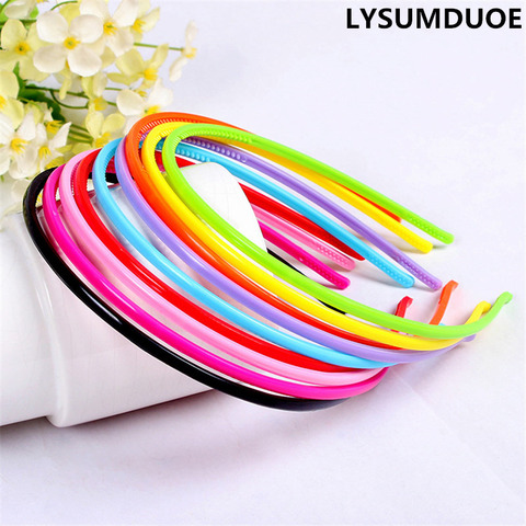 Fashion 10Pcs Women Hairband Girl Headband Kids Hairband Candy Solid Rim Korean Plastic Hairbands Gift Children Hair Accessories ► Photo 1/6