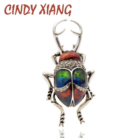 CINDY XIANG Vintage Alloy Enamel Beetle Brooches For Women and Man Creative Bugs Pins Fashion Insect Badges 3 Colors Choose Gift ► Photo 1/6