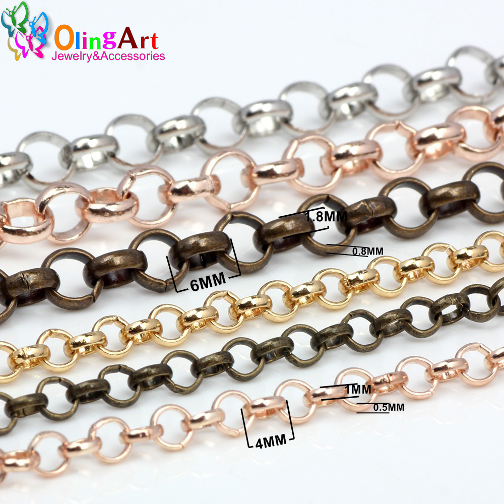 1Meter 2meters Stainless Steel Chains for Necklace Bracelet Jewelry Making  DIY Components Findings Gold Color Chain