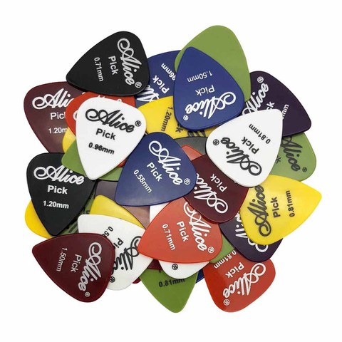 50 pieces Alice Guitar Picks Acoustic Electric Mediator Guitarra Violao Accessories Thickness 0.58 0.71 0.81 0.96 1.20 1.50 (mm) ► Photo 1/6