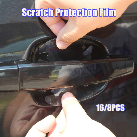 16/8pcs Universal Invisible Transparent Car Door Handle Scratches Protective Protector Films Handle Protection Sticker ► Photo 1/6