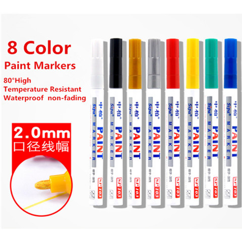8 Color Oil based Permanent Waterproof Marker Pens for Paint Ceramic, Car  Tire, Metal, Package Design, Gift Decoration, Glass - Price history &  Review, AliExpress Seller - Shelly Stationery Wholesale Store