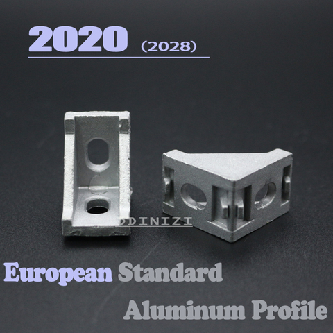 HOTSale 20pcs 2028 corner fitting angle aluminum 20 x 28 L connector bracket fastener match use 2022 industrial aluminum profile ► Photo 1/2