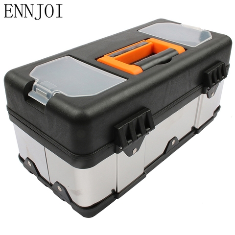 High qaulity Large stainless steel toolbox household maintenance electrician Tool Box Z0103 portable Toolsboxes ► Photo 1/6