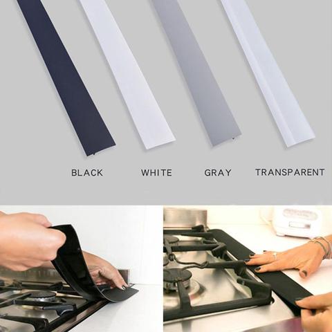 Distinctive Flexible Stove Counter Gap Cover Silicone Rubber Kitchen Oil-gas Slit Filler Heat Resistant Mat Oil Dust Water Seal ► Photo 1/6