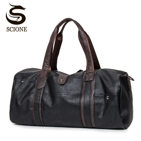 Fashion Male Travel bag Men's Leather Shoulder Bag Vintage Duffle Handbag Large Capacity Crossbody Bags Daily Life Tote Bag Y592 ► Photo 1/6
