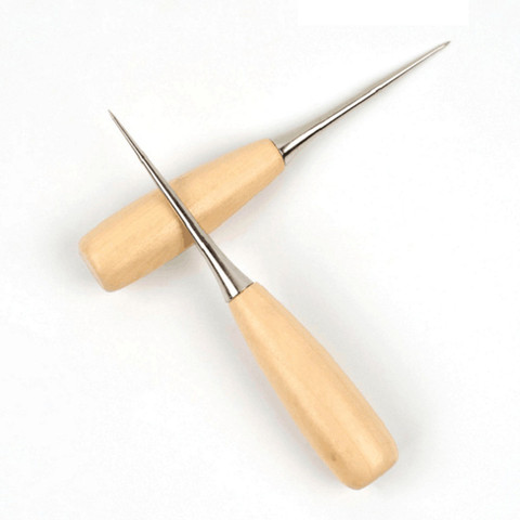 2PC Hot sale High Quality Sewing Tool Professional Leather Wood Handle Awl Tools  For Sewing Leather Craft BB5546 ► Photo 1/4