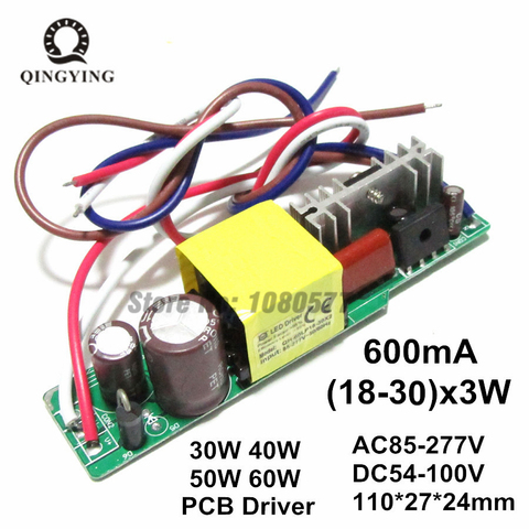 10pcs 3W-60W High Power LED Bulbs Driver 600mA Constant Current Lighting Transformers Power Supply ► Photo 1/4