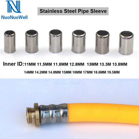 NuoNuoWell 50PCS Stainless Steel Exhaust Pipe Connector Sleeve Joiner11mm-24mm Soft Pipe Clamp Tube Press Water Air Connector ► Photo 1/3