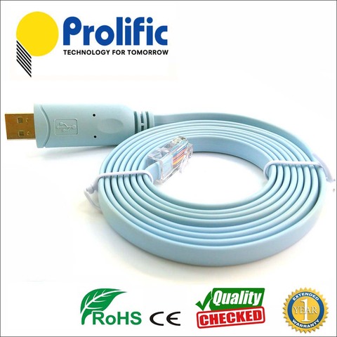 prolific pl2303ra usb rs232 to rj45 console cable for Cisco H3C HP Arba Huawei Fortinet config router console kable 72-3383-01 ► Photo 1/6