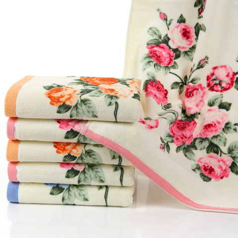 New Flower Printed Cotton Face Towel,Quality Pattern Bathroom Hand Towels,High Quality Beach Terry Towels,Petites Serviette Main ► Photo 1/6
