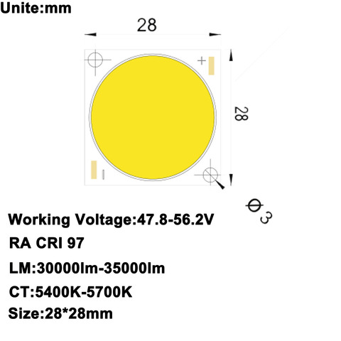 High CRI RA 95+ High Power Density Citizen LED Chip COB LED Daylight 5600K DC47.8-56.2V 5750mA 300W 30000lm-35000lm ► Photo 1/1