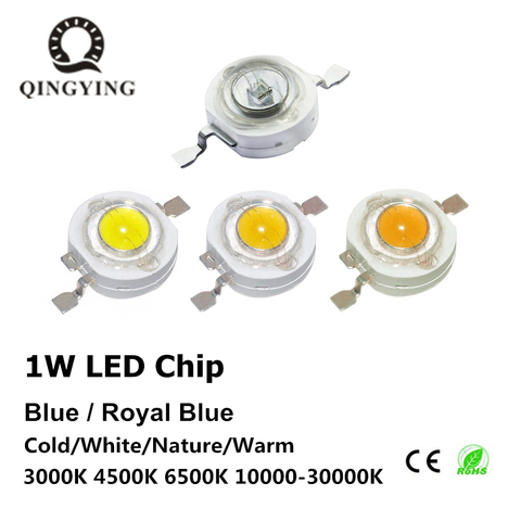 10-1000pcs 1W High Power LED Light-Emitting Diode LEDs Chip SMD Warm White Royal Blue For DIY SpotLight Downlight Lamp Bulb ► Photo 1/5