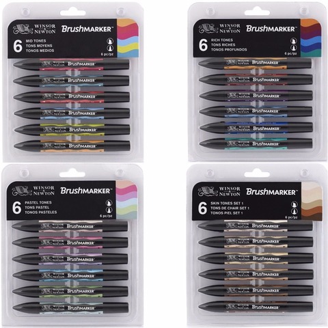 Winsor & Newton Twin Tip Promarker Alcohol Marker Pens grey and