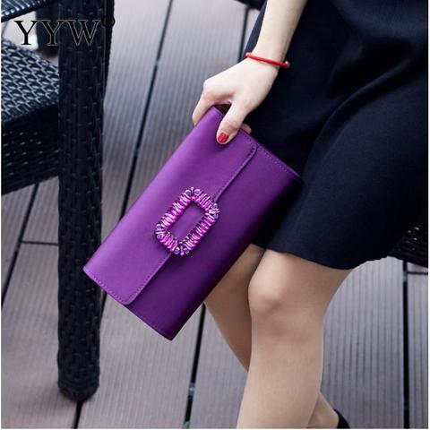 Satin Polyester Evening Clutches And Purse Women Vintage High Quality Rhinestone Box Bag Clutch With Chain Party Shoulder Bags ► Photo 1/6