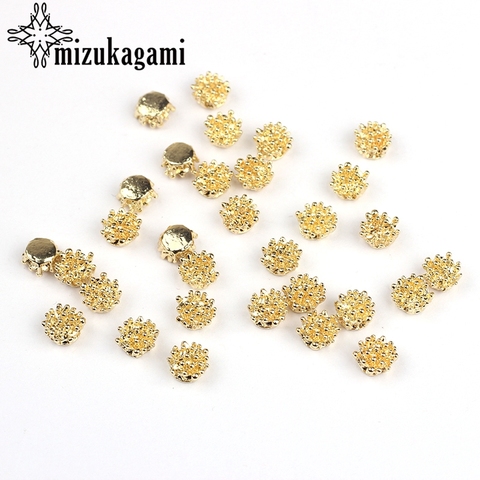 20pcs/lot 6*6MM Zinc Alloy Jewelry Accessories Earring Parts Gold Flower Shape DIY Hand Made Earring Findings ► Photo 1/4