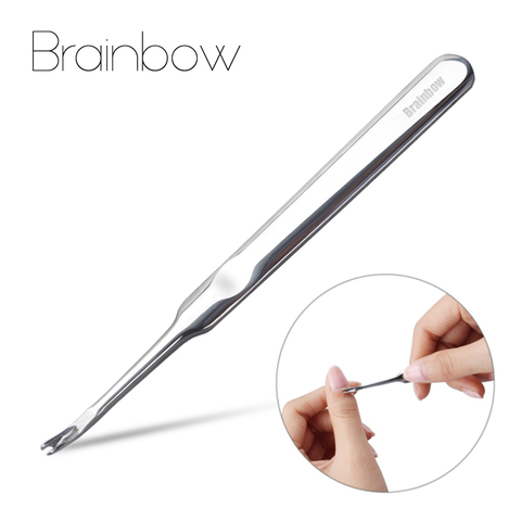 Brainbow 1pc Cuticle Pusher Professional Stainless Steel Nail Cuticle Remover Callus Dead Skin Fork Nail Manicure Pedicure Tools ► Photo 1/6