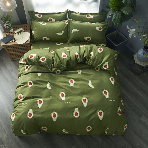 Cartoon fruit Bedding Set Soft Quilt Cover Pillowcase Warm Soft bed sets twin full queen king duvet cover sets green bedclothes ► Photo 1/6