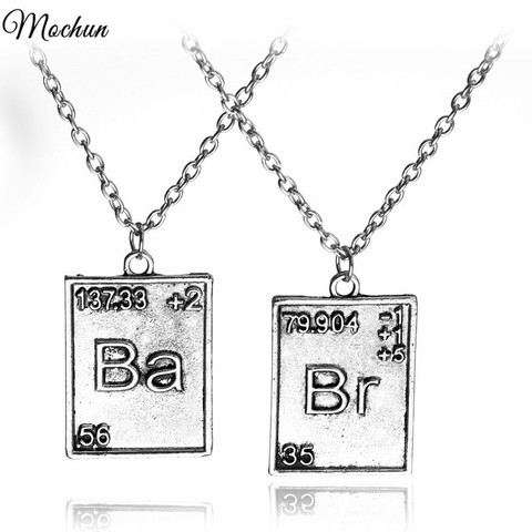 Vintage Jewelry Breaking Bad Necklace Chemical Symbol Br Ba Pendant Brothers Couple Necklace Gift ► Photo 1/6