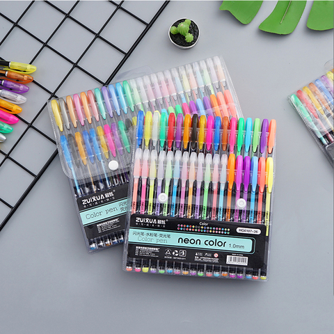 48 Colors Gel Pens Set Glitter Gel Pen For Adult Coloring Books Journals  Drawing Doodling Art Markers