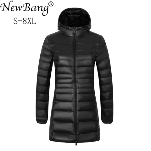 NewBang Brand Plus 8XL 7XL Ladies Coats Long Winter Down Jacket Ultra Light Down Jacket Women Hooded Female Warm Coat  Outerwear ► Photo 1/6