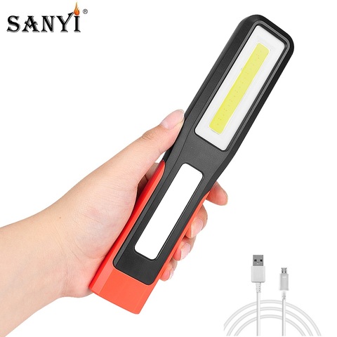 COB LED Working Light 3 Mode Inspection Lamp USB Charging Magnetic Flashlight Swivel Hook Hanging For Car Repairing With Battery ► Photo 1/6