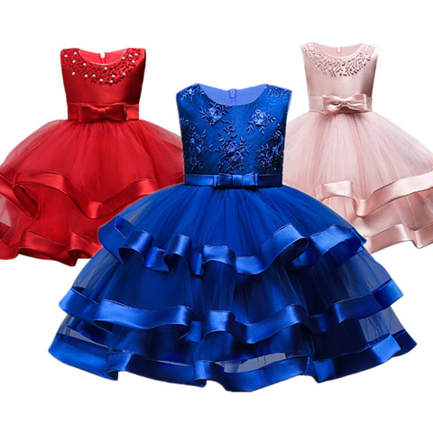 Kids Dresses for Girls Wedding Party Baby Girls Sleeveless Bow Princess Dress Costume for Age 3 4 5 6 7 8 9 10 Years Kids Girls ► Photo 1/6