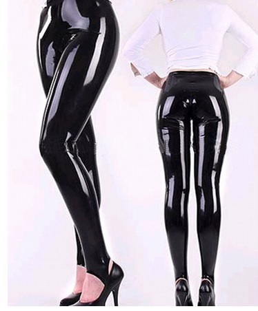 Latex natural soft Trousers rubber pants with  foot women sexy men leggings ► Photo 1/6