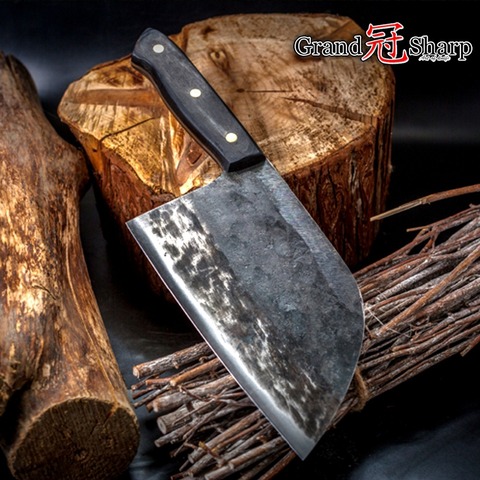 Handmade  Chef Knife Forged High Carbon Clad Steel Chinese Cleaver Professional Kitchen Meat Vegetables Slicing Chopping Cooking ► Photo 1/6