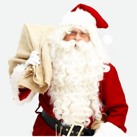 High Quality christmas santa claus costume women men Wig + Beard Set Adult Fancy Dress Claus Beard Heat Resistant Cosplay ► Photo 1/6