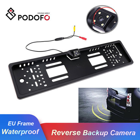 Podofo Car Rear View Camera EU European Car License Plate Frame Waterproof Auto Car Reverse Backup Rearview parking Camera ► Photo 1/6