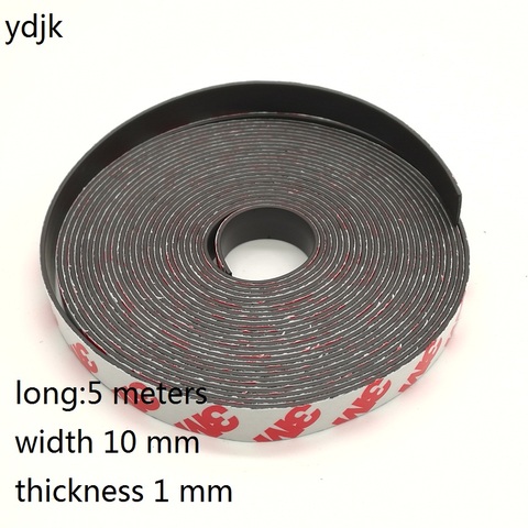 5Meter/lot Rubber Magnet 10*1 mm self Adhesive Flexible Magnetic Strip Rubber Magnet Tape width 10 mm thickness 1 mm  10x1 mm ► Photo 1/3