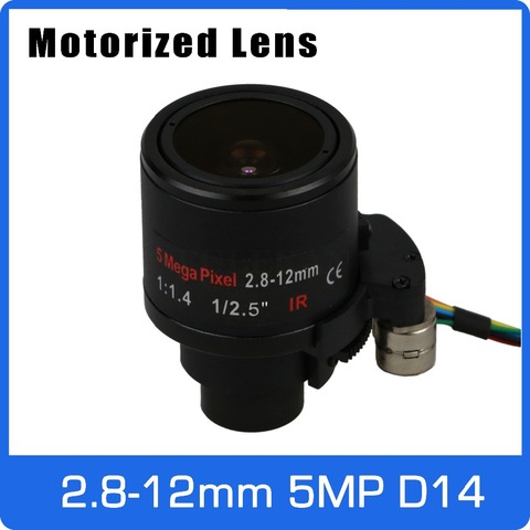 Motor 5Megapixel  Varifocal CCTV Lens 2.8-12mm D14 Mount With Motorized Zoom and Focus For 1080P/5MP AHD/IP Camera Free Shipping ► Photo 1/3