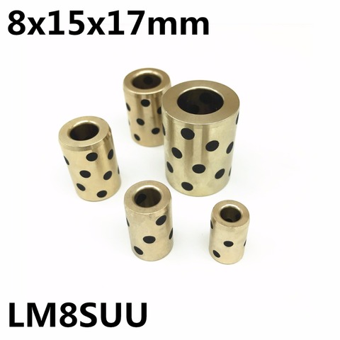 8x15x17 mm linear graphite copper set bearing copper bushing oil self-lubricating bearing JDB LM8SUU Flashforge 3D Printer ► Photo 1/1