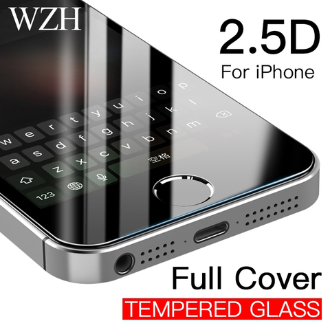 9H Tempered Glass Screen Protector Case For iPhone 7 7Plus 4 4S 5 5S 5C 5SE 8 X 6 6S Plus XR Xs Max Cover Phone Protective Film ► Photo 1/6