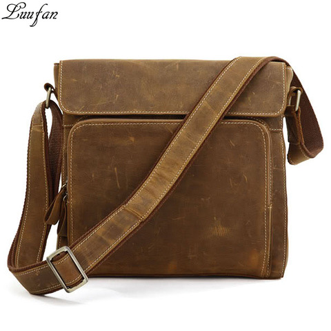 High quality Genuine Leather shoulder bag unisex leather messenger bag Cowhide Crossbody Bag for iPad casual satchel bag ► Photo 1/6