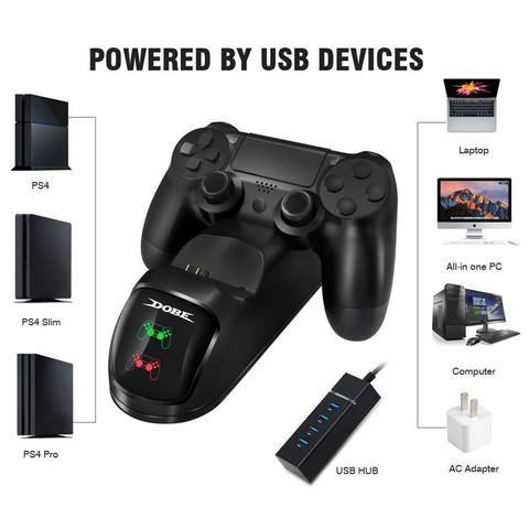 Fast Gamepad Charging Dock For PS4 Dual Controller Charger Station Joystick Stand Holder Base for SONY PlayStation 4 Pro / Slim ► Photo 1/6