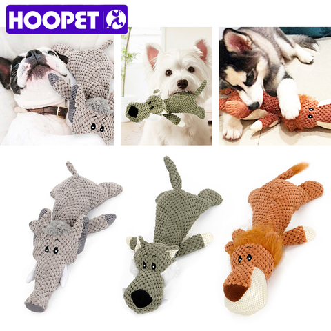 HOOPET Pet Toy Animal Shape Lion Elephant Sound Chew Three Colors Interactive Toys ► Photo 1/6