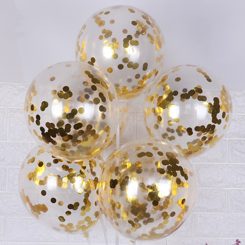 10pcs/lot Glitter Confetti Latex Balloons Romantic Wedding Decoration Gold Clear Birthday Party Decoration Kids Baby Shower ► Photo 1/6