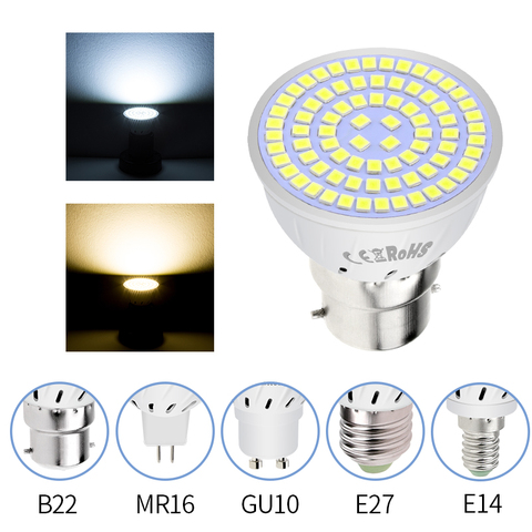 LED GU10 Spotlight Bulb Corn Lamp MR16 Lampada LED Lamp 220V GU5.3 Spot light E27 Bombillas Led E14 Ampoule B22 led Bulb 2835SMD ► Photo 1/6