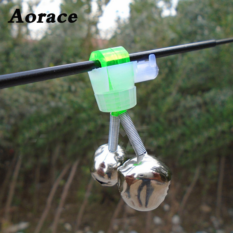 5pcs/Lot Bite Alarms Fishing Rod Bells Tackle Accessory Rod Clamp Tip Clip  Metal Bells Ring Green ABS Plastic Outdoor Tools