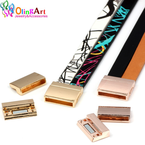 OlingArt 22*18mm 2Pcs/lot magnetic Leather clasps Plating gold / rose gold Jewelry making DIY cord /bracelet/Belt / Necklace ► Photo 1/6