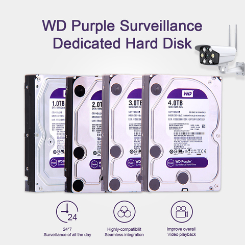 Western Digital WD Purple Surveillance HDD 1TB 2TB 3TB 4TB SATA 6.0Gb/s 3.5