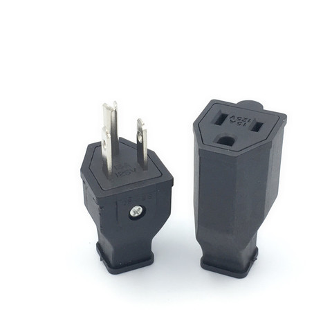 US American 3 Pins Industrial AC Electrical Power Rewireable Plug Male W/ Wire Socket Outlet Adapter Extension Cord Connector ► Photo 1/3