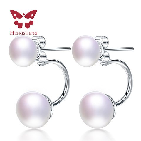 Fine Double Pearl Earrings 100% Genuine Natural Freshwater Pearl Earring, 2022 Double Sided Wear Pearl Earrings Gift for women ► Photo 1/5